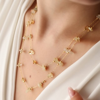 Collana - Ottone placcato oro e citrino