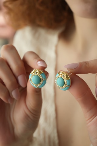 Orecchini - Turchese e zirconi