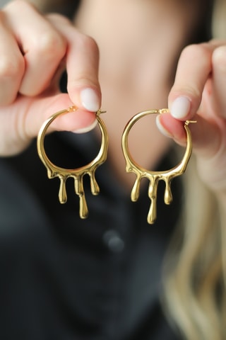 Orecchini a cerchio - Placcato oro giallo