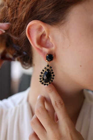 Orecchini - Laminato oro giallo e onice