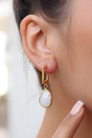 Orecchini - Placcato oro giallo e pietre di luna