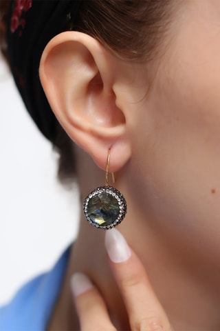 Orecchini - Labradoriti e zirconi - Placcato oro giallo