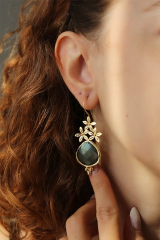 Orecchini - Laminato oro giallo e labradoriti