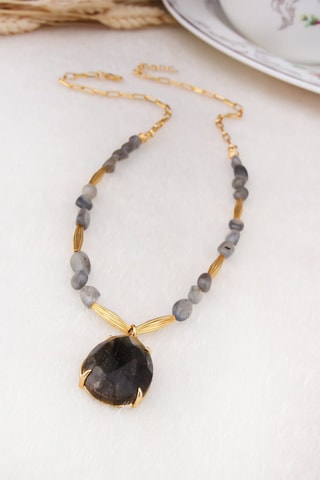 Collana laminato oro giallo Labradorite