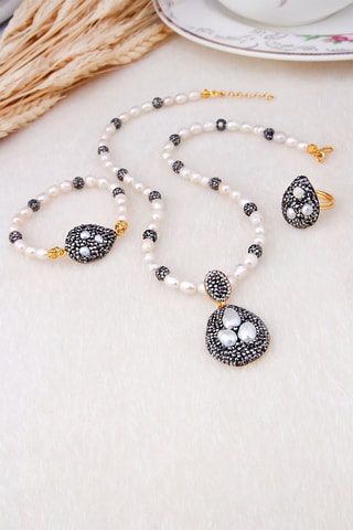 Parure laminato oro fino giallo - Perle coltivate