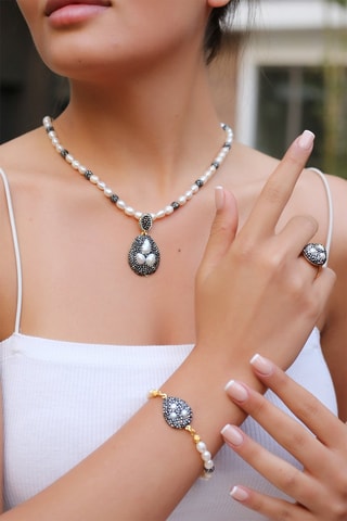 Parure laminato oro fino giallo - Perle coltivate