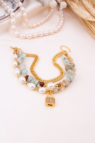 Bracciale Amazzonite e perla coltivata