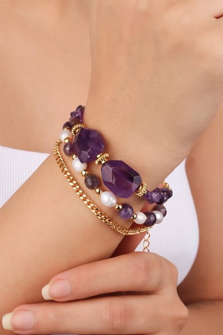 Bracciale - Perle coltivate e ametiste