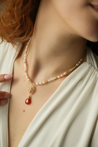 Collana - Dorato e bianco