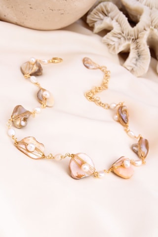 Collana - Dorato e bianco