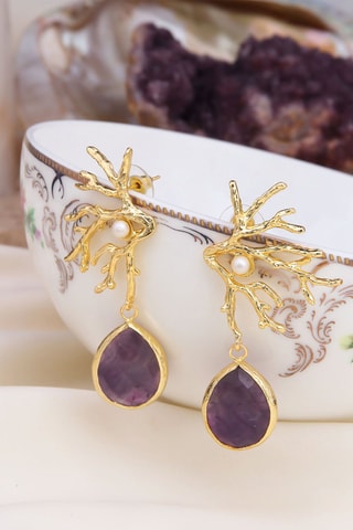 Orecchini - Ametiste e perle coltivate