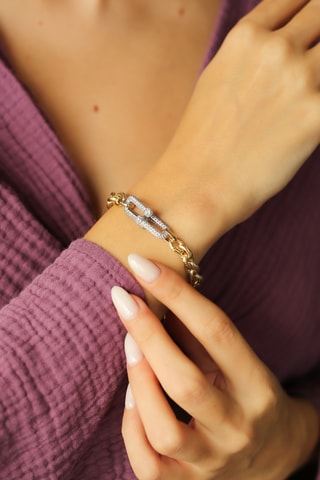 Bracciale - Placcato oro giallo e zirconi