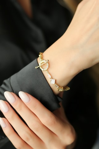 Bracciale - Placcato oro giallo e zirconi