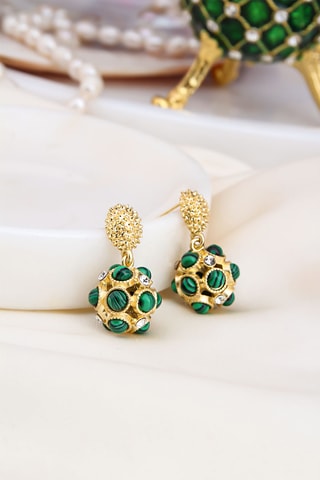 Orecchini - Malachiti e zirconi