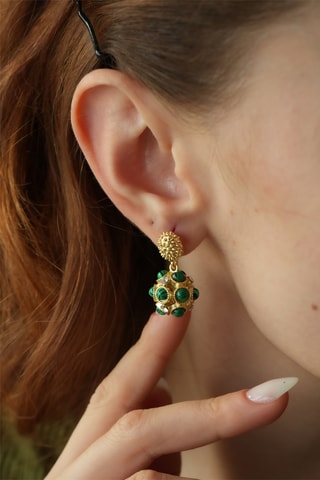 Orecchini - Malachiti e zirconi