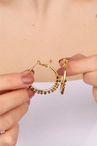 Orecchini a cerchio - Occhi di tigre