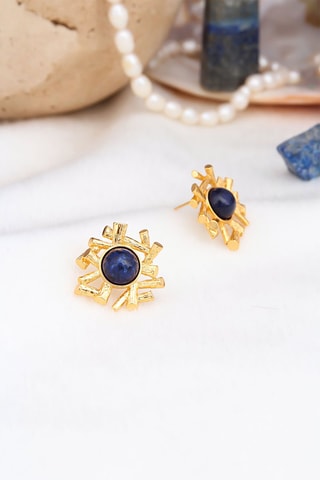 Orecchini laminato oro fino giallo - Onice