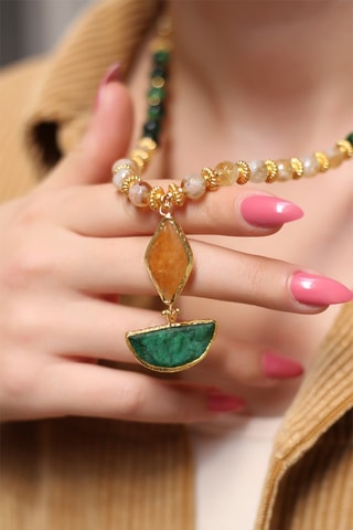 Collana - Malachiti e agate