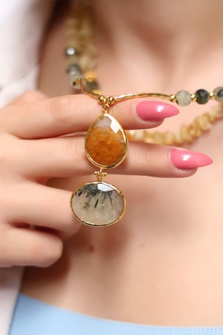 Collana Prehniti e citrini