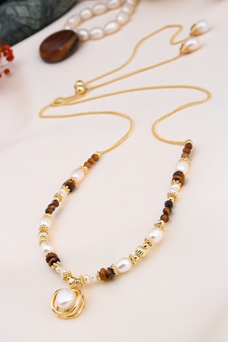 Collana - Perle coltivate e agate