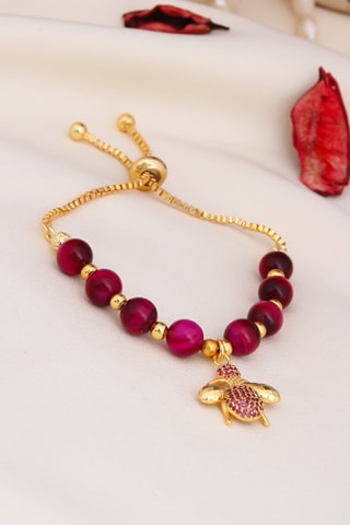 Bracciale - Placcato oro giallo e occhi di tigre