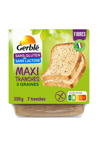 Pain maxi tranches 3 graines sans gluten - 3 x 350 g