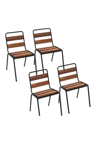 4 cadeiras de jardim Acacia