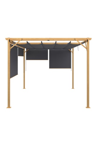 Pérgula com teto retrátil e 4 estores Marina - 3 x 4 m