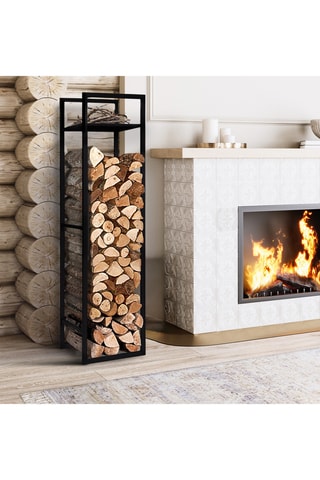 Suporte de lenha com prateleiras - 45 x 30 x 170 cm - 170 cm