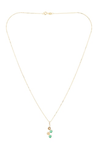 Colgante Quadra - Oro amarillo, esmeraldas y citrinos