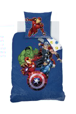 Parure copripiumino in cotone 115 fili/cm² Avengers Home Team - Blu