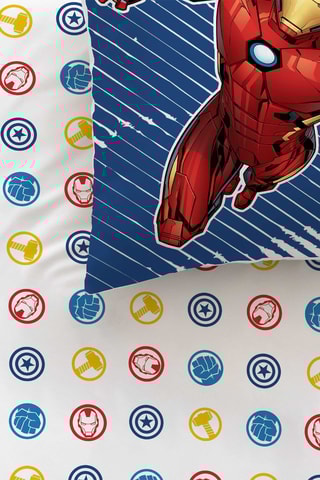 Parure copripiumino in cotone 115 fili/cm² Avengers Home Team - Blu