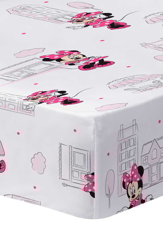 Lenzuolo sotto Minni Disney - 90x190/200cm - Rosa e bianco