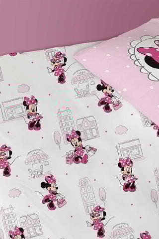 Lenzuolo sotto Minni Disney - 90x190/200cm - Rosa e bianco
