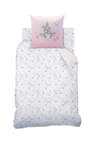Parure copripiumino Bambi & Tamburino Disney - Rosa e bianco 