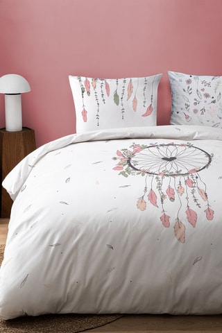 Parure copripiumino in cotone 115 fili/cm² Acchiappacuori - Bianco