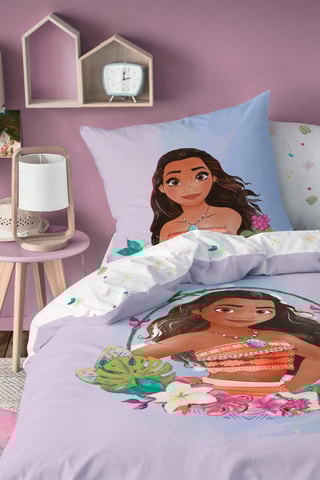 Parure copripiumino in cotone Oceania, La Leggenda del Confine del Mondo Disney - Lilla e bianco