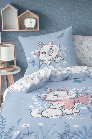 Parure copripiumino in cotone Minou Gli Aristogatti Disney - Celeste e rosa