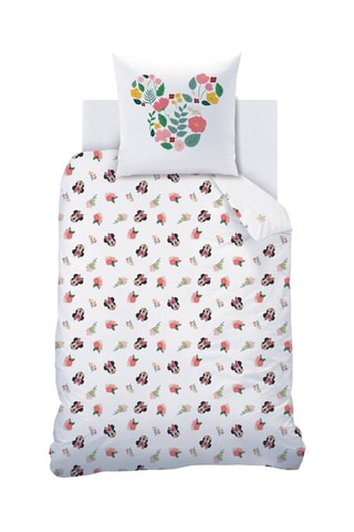 Parure copripiumino in cotone Minnie Disney - Bianco e rosa