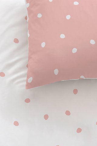 Parure copripiumino Pink Spots in cotone 115 fili/cm² - Bianco e rosa