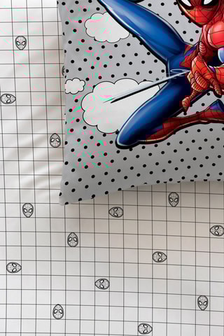 Parure copripiumino in cotone Spiderman Avengers Marvel - Grigio e bianco
