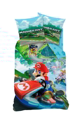 Parure copripiumino Mario Kart - Blu e verde