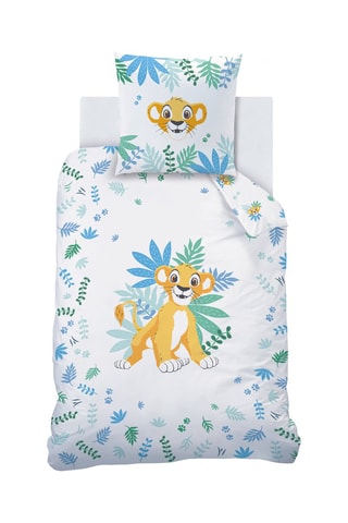 Parure copripiumino Simba Il Re Leone Disney - Giallo e bianco 