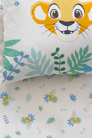 Parure copripiumino Simba Il Re Leone Disney - Giallo e bianco 