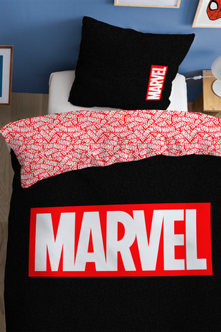 Parure copripiumino Marvel - Nero e rosso 