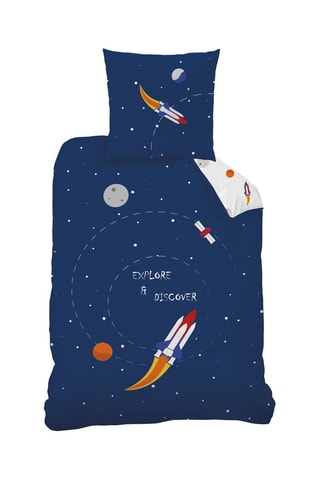 Parure copripiumino Spazio 115 fili/cm² -  Blu e bianco