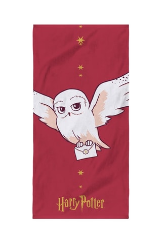 Telo mare Hedwige Harry Potter - Bordeaux e dorato - 75 x 150 cm