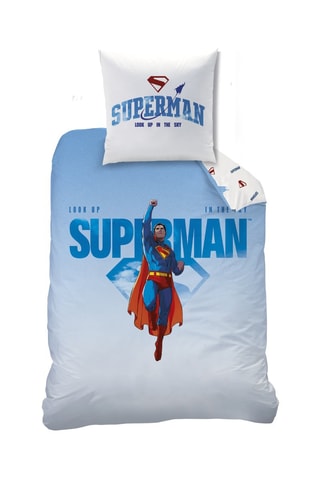 Parure copripiumino double face Superman  - Blu e bianco