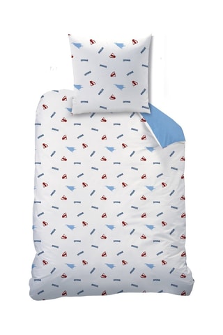 Parure copripiumino double face Superman  - Blu e bianco