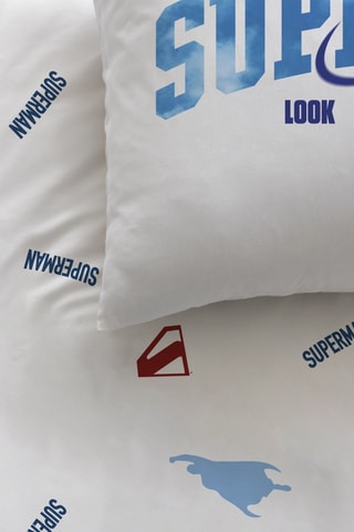 Parure copripiumino double face Superman  - Blu e bianco